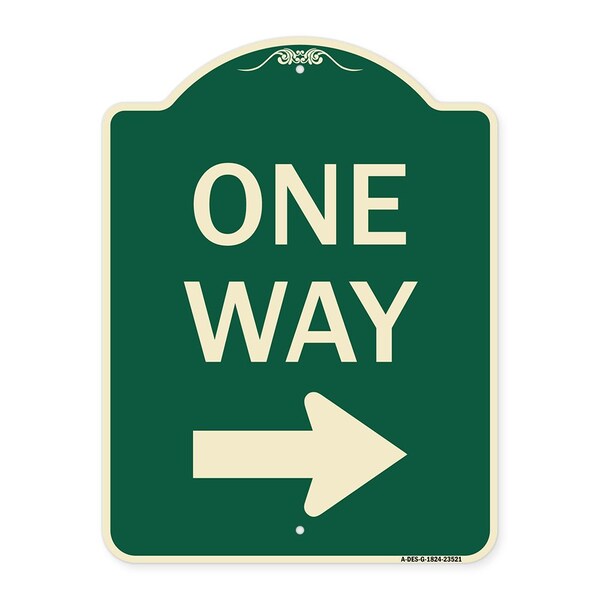 Signmission One Way Right Arrow Heavy-Gauge Aluminum Architectural Sign, 24" x 18", G-1824-23521 A-DES-G-1824-23521 - main